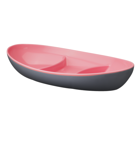Imagem do produto: Petisqueira Oval Bicolor 8102 - Rosa e Cinza
