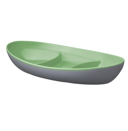 Imagem do produto: Petisqueira Oval Bicolor 5113 - Verde e Cinza
